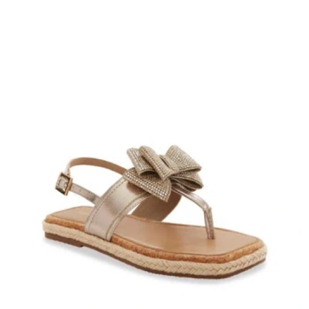 NWT BCBGIRLS Style Girls Gold Rhinestones Scarlet Sandals